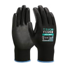 Tradeforce - 3 paar handschoenen Force Basic, zwart PU/nylon, EN388-2016:4131X, naadloos, 9/l