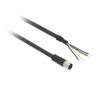Telemecanique Sensors - connector vrouwelijk, M12, 4 pinnen, recht, voorbedraad - kabel 10 m