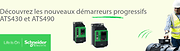 gele, groen banner van Schneider met ontdek de nieuwe ATS430 en ATS490 softstarters