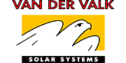 Geel, wit, zwart logo Van der Valk