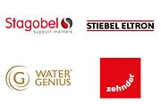 logo's Stagobell, Stiebel Eltron, Watergenius, zehnder