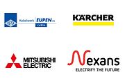 Logo's kabelwerk eupen, karcher, mitsubishi electric, nexans