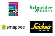 logo's Rittal, Schneider, Smappee, Snickers
