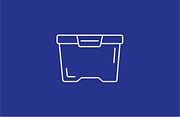 Duurzame, gerecycleerbare bakken icon